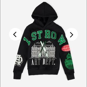 First Row graphic fleece hoodie with patches size Youth Medium